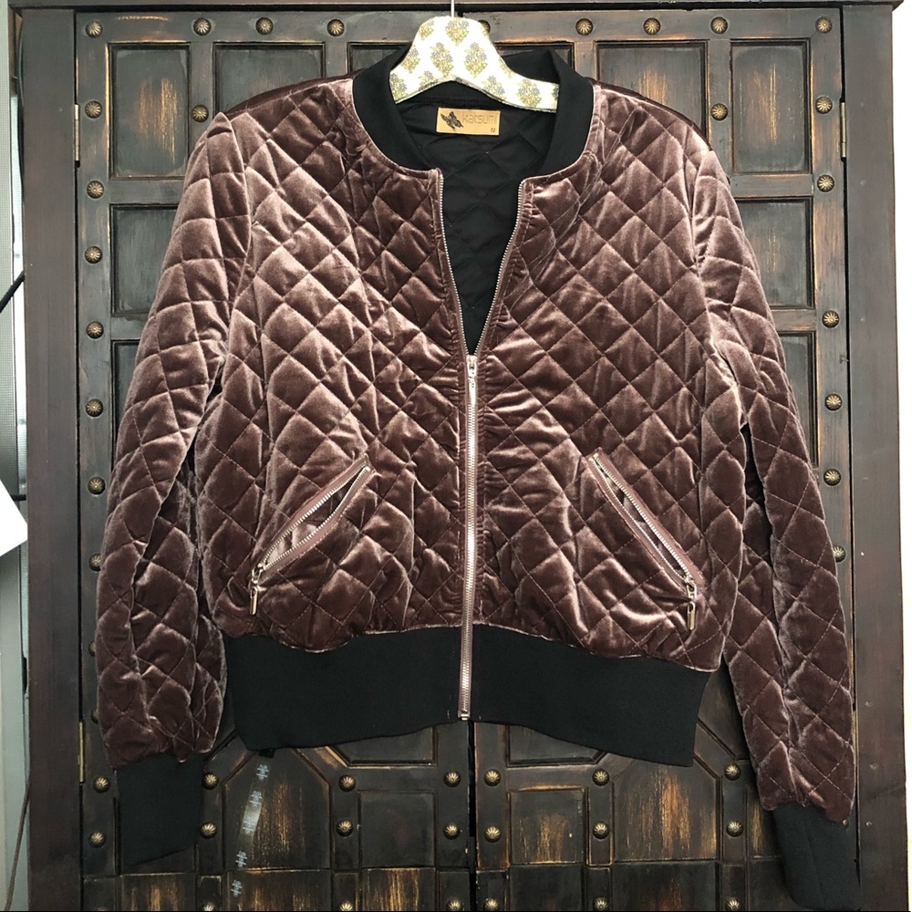 LF Katsumi Velvet Quilted Bomber Jacket